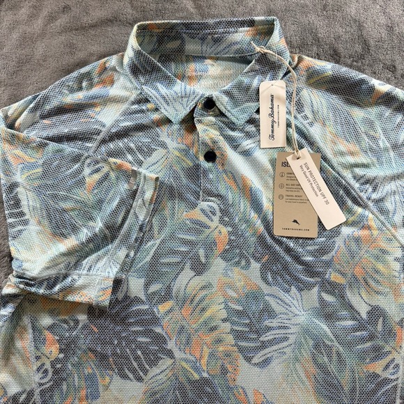 NWT Tommy Bahama Island Zone Polo Shirt Mens L Coasta Brava Performance UPF 30 - Picture 3 of 15